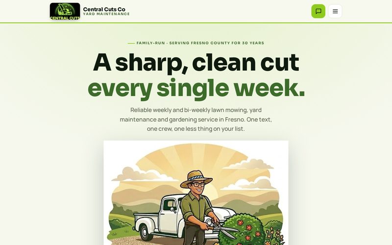 Central Cuts Co. website, built by Fresno Web Pro
