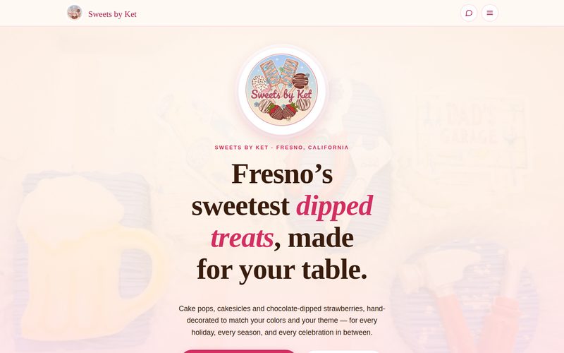 Sweets by Ket website, built by Fresno Web Pro