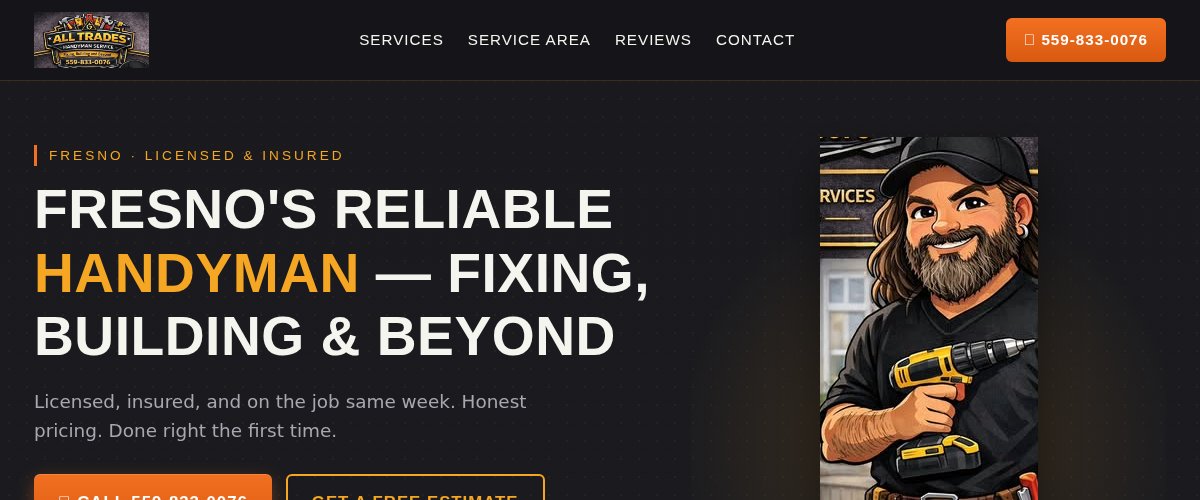 All Trades Handyman website screenshot